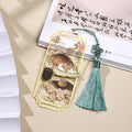 Floral Cat Bookmark — Retro Chinese Style with Tassel